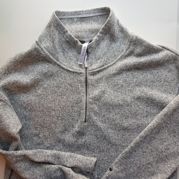 Fabletics Fleece Zip Pullover Gray Size XL - Picture 3 of 8